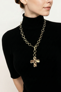 Hammered Cross Necklace